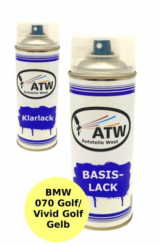 Autolack für BMW 070 Golf / Vivid Golf Gelb +400ml Klarlack Set